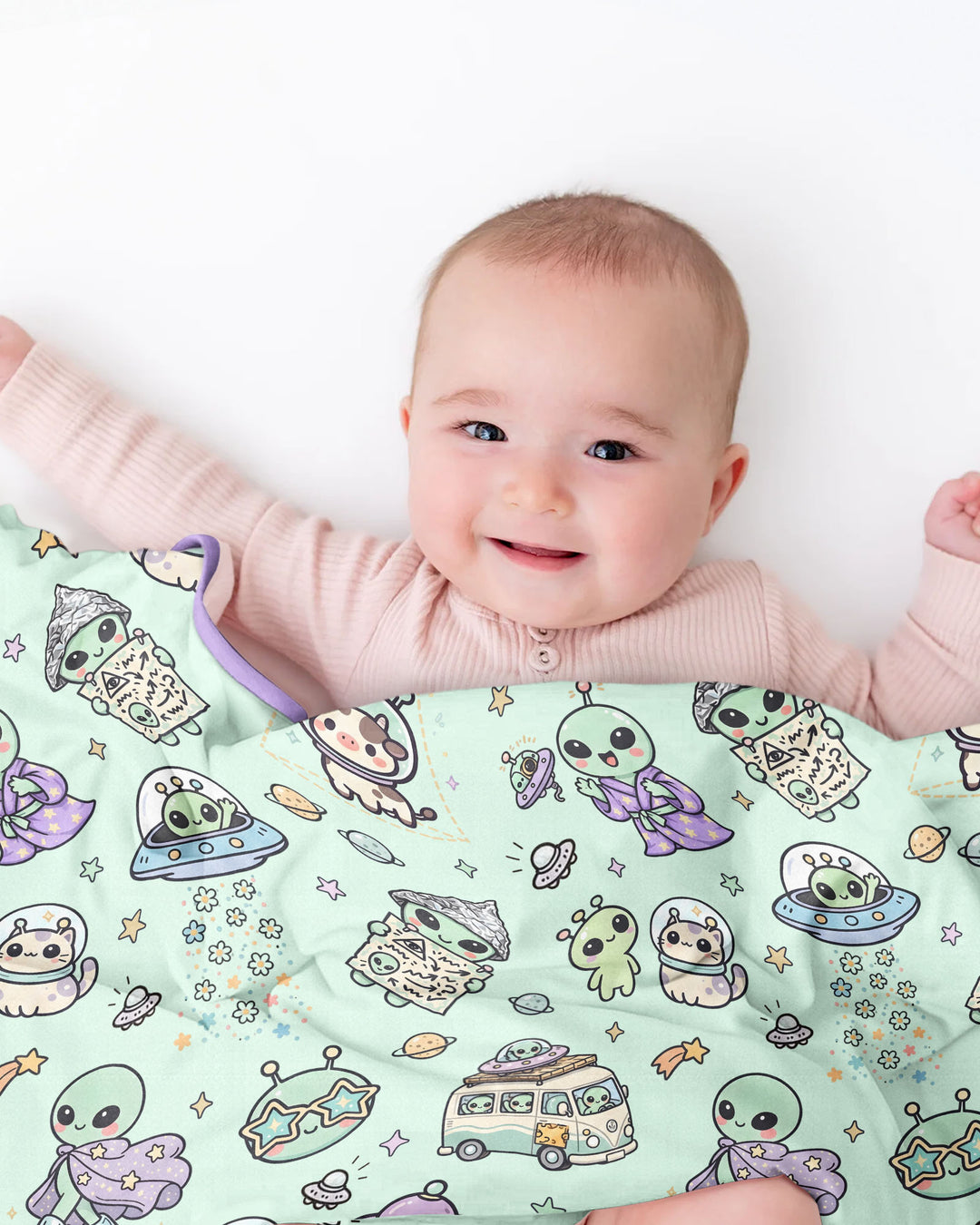 Little Alien Explorer Bamboo Blanket