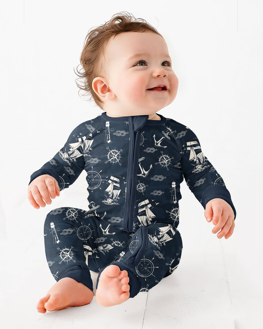 Vintage Nautical Voyage Bamboo Convertible Zippy