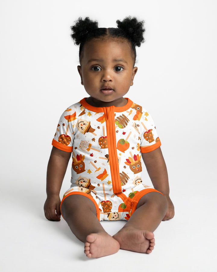 Fall Caramel Apple Family Matching Bamboo Shorty Zippy