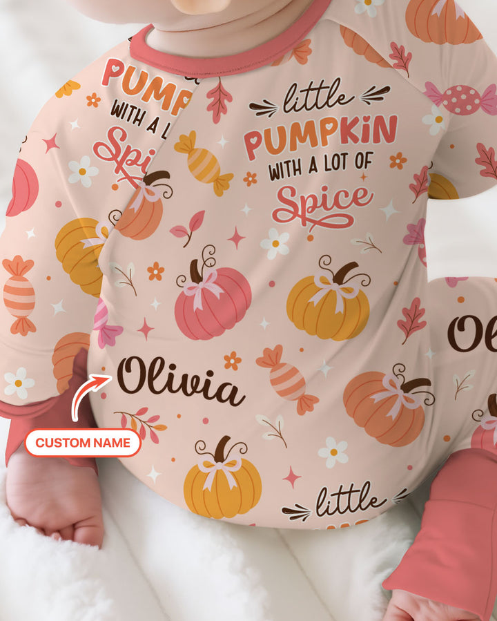 Custom Name Little Pumpkin With A Lot Of Spice Bamboo Convertible Zippy