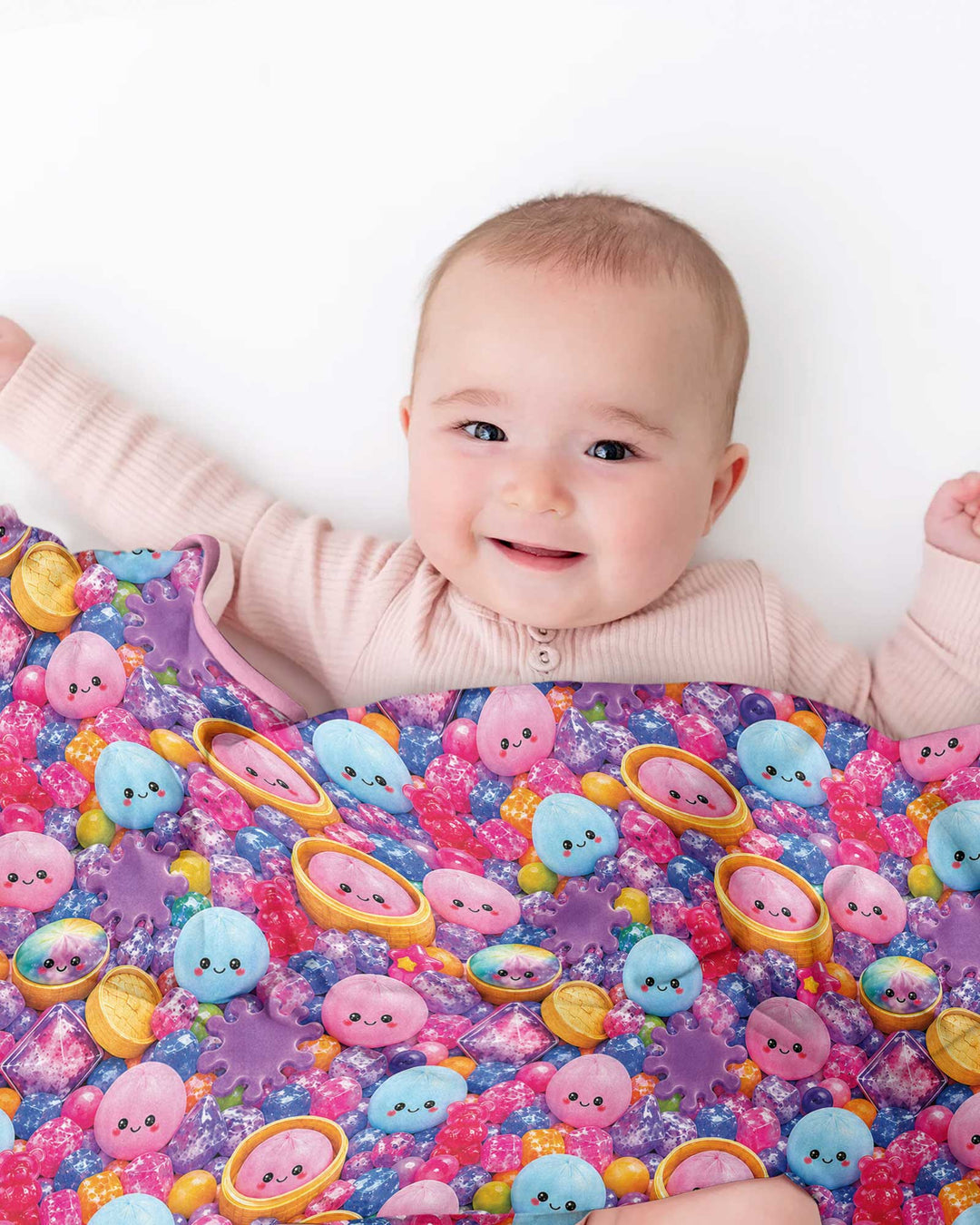 Rainbow Glitter Dumplings Bamboo Blanket