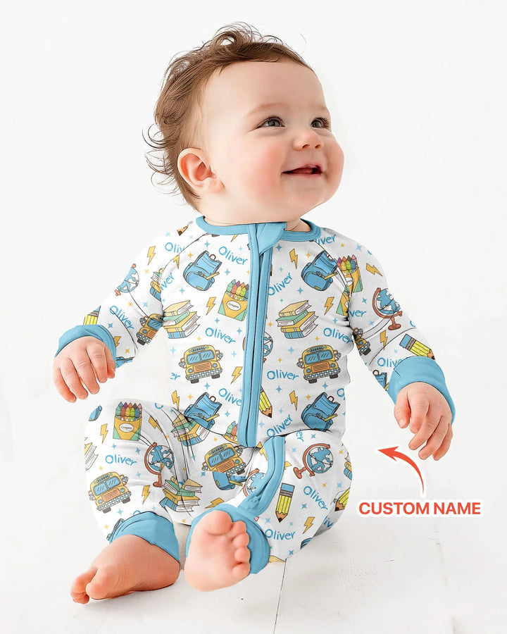Custom Name Back To School Bamboo Convertible Zippy