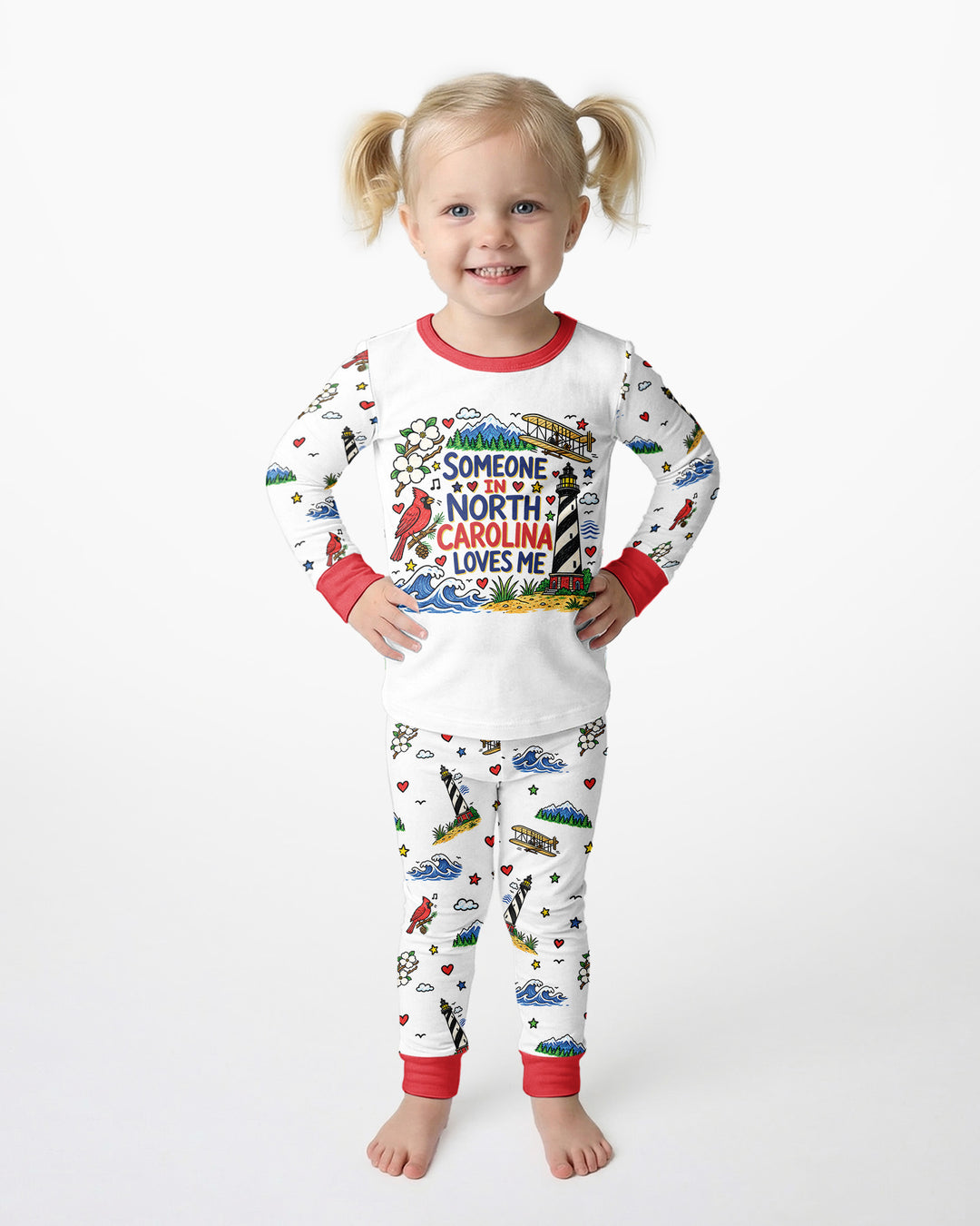 Someone in North Carolina Loves Me Bamboo Two Piece Long Sleeve Pajama Set