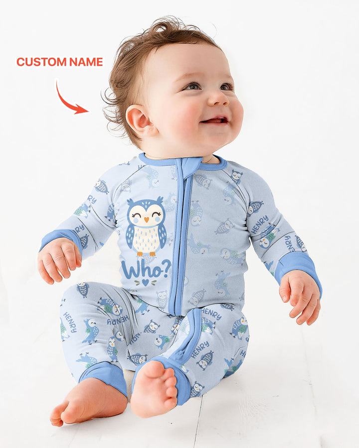 Custom Name Twin Owl Who's Who Bamboo Convertible Zippy