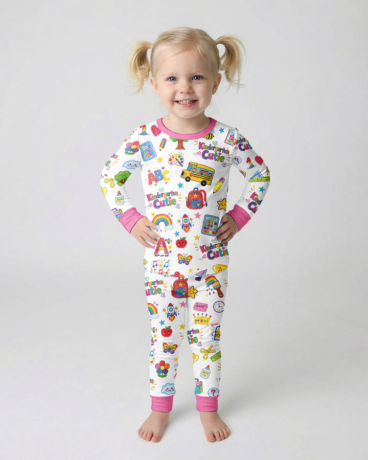 Kindergarten Cutie Bamboo Two Piece Long Sleeve Pajama Set