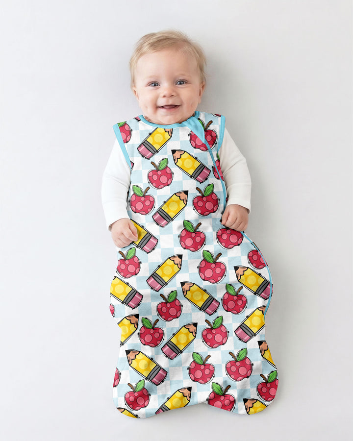 Checkered Apple Scribbles Bamboo Sleep Bag