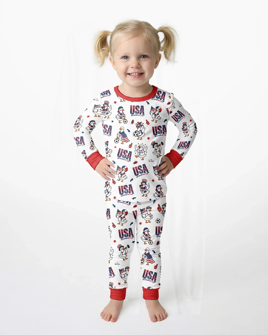 One Nation One Team Bamboo Two Piece Long Sleeve Pajama Set