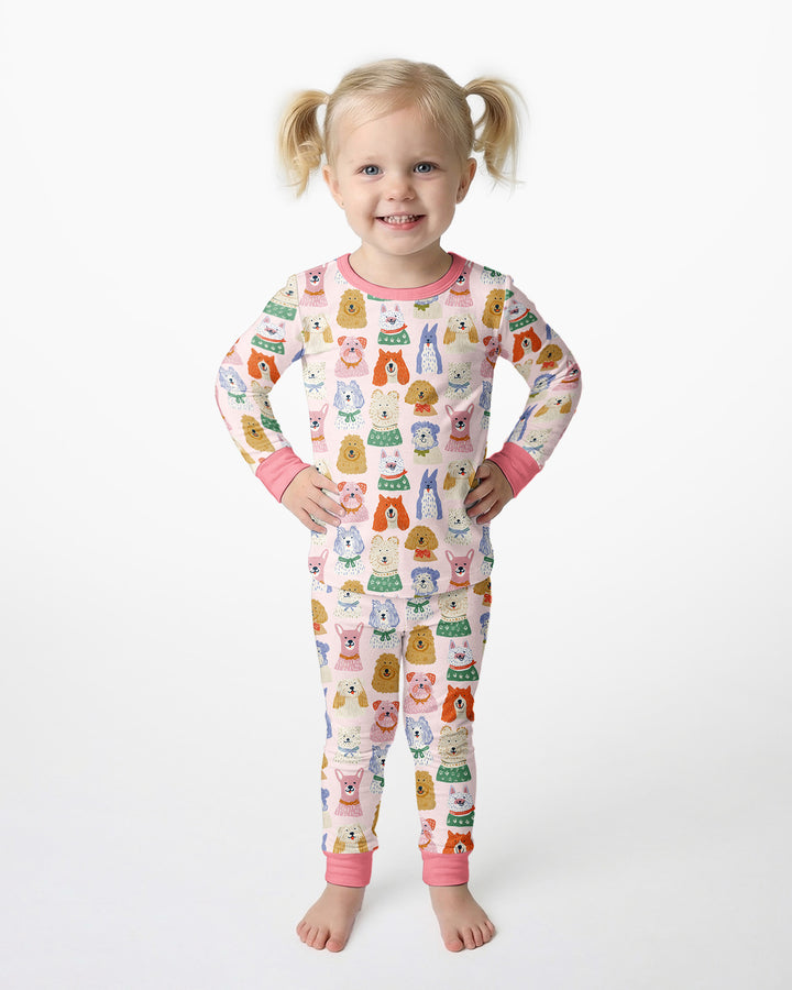 Puppy Portrait Bamboo Two Piece Long Sleeve Pajama Set