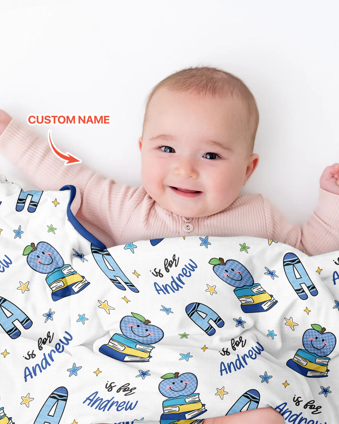 Custom Name Crayon Alphabet Bamboo Blanket