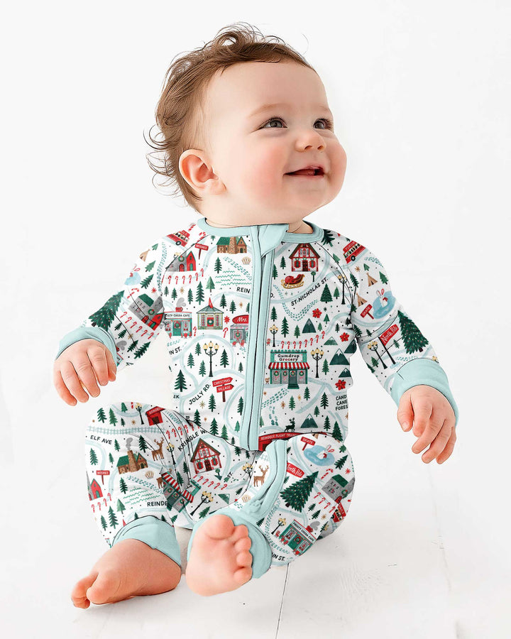 Whimsical North Pole Map Bamboo Convertible Zippy