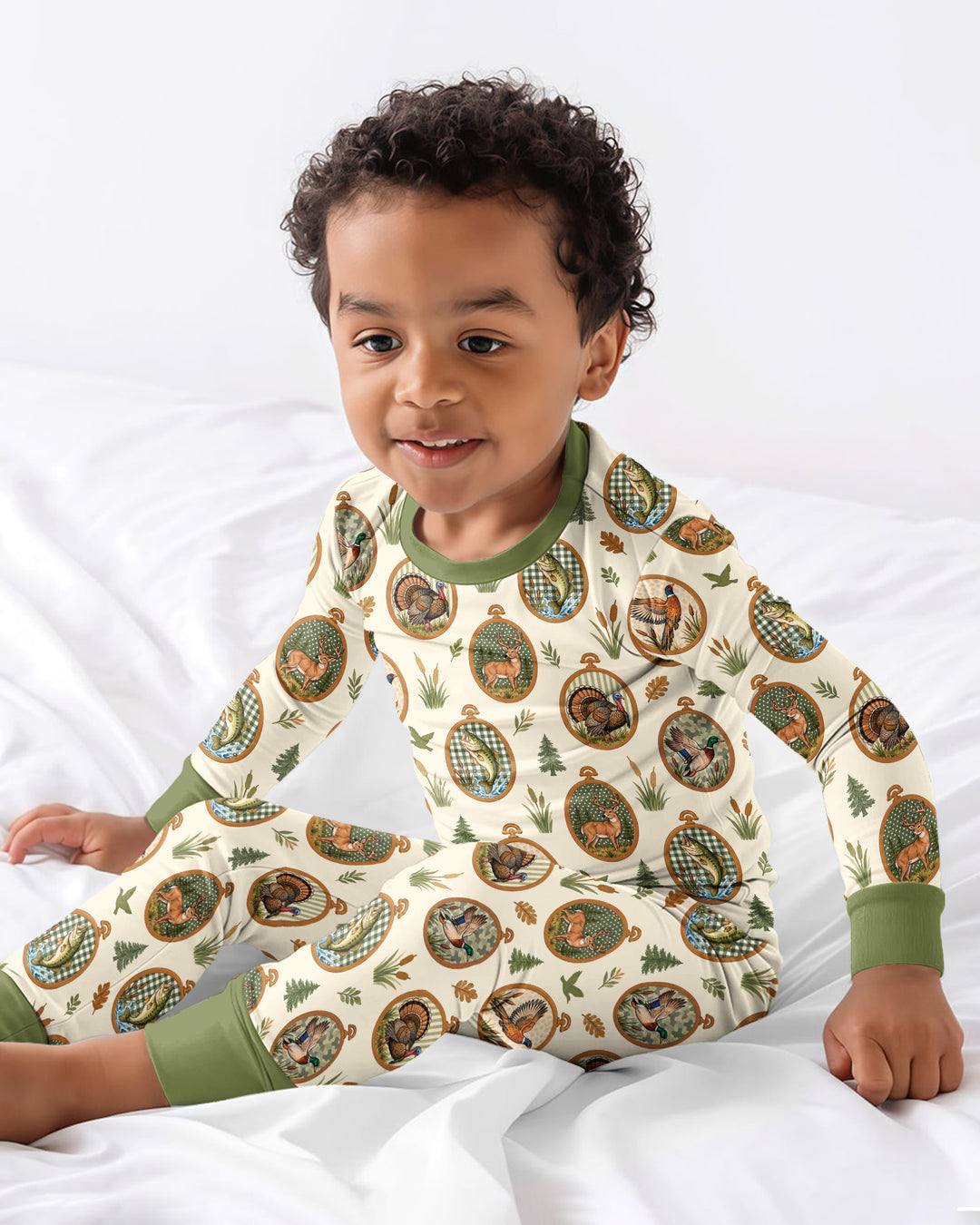 Hunting Season Family Matching Bamboo Two Piece Long Sleeve Pajama Set
