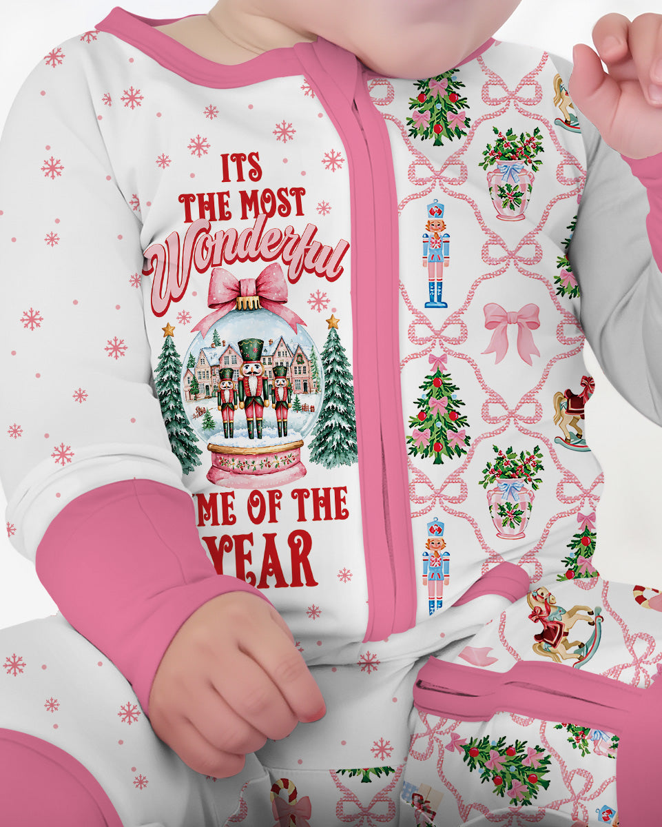 Nutcracker and Snow Globe It's Most Wonderful Time of The Year Bamboo Convertible Zippy