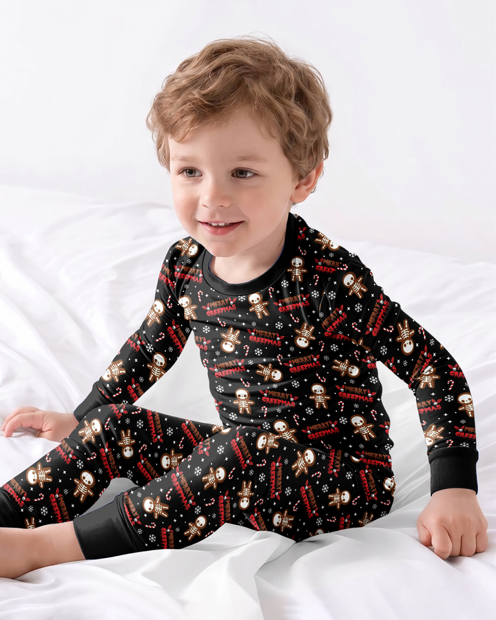 Merry Creepmas Cookies Bamboo Two Piece Long Sleeve Pajama Set