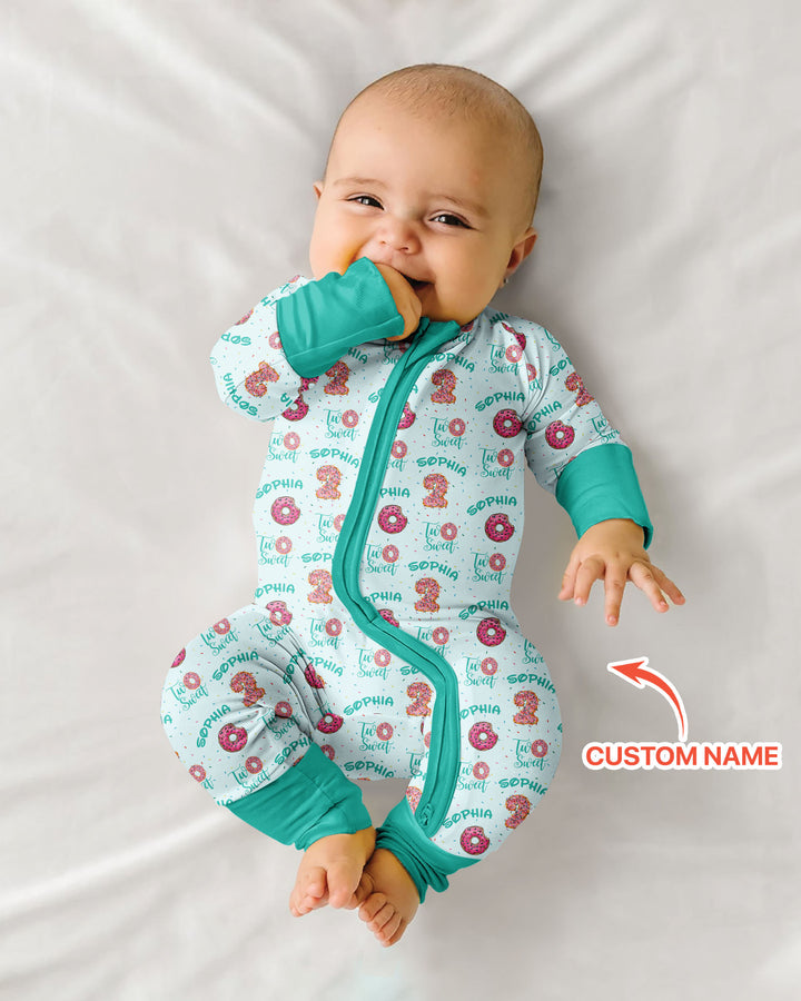 Custom Name Two Sweet Donut Bamboo Convertible Zippy