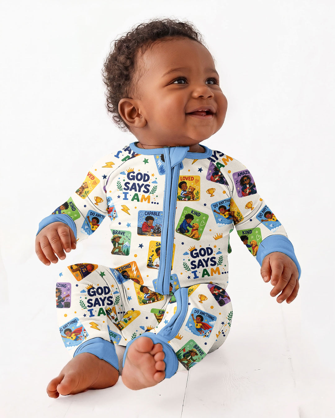 God Says I Am Black Boy Bamboo Convertible Zippy