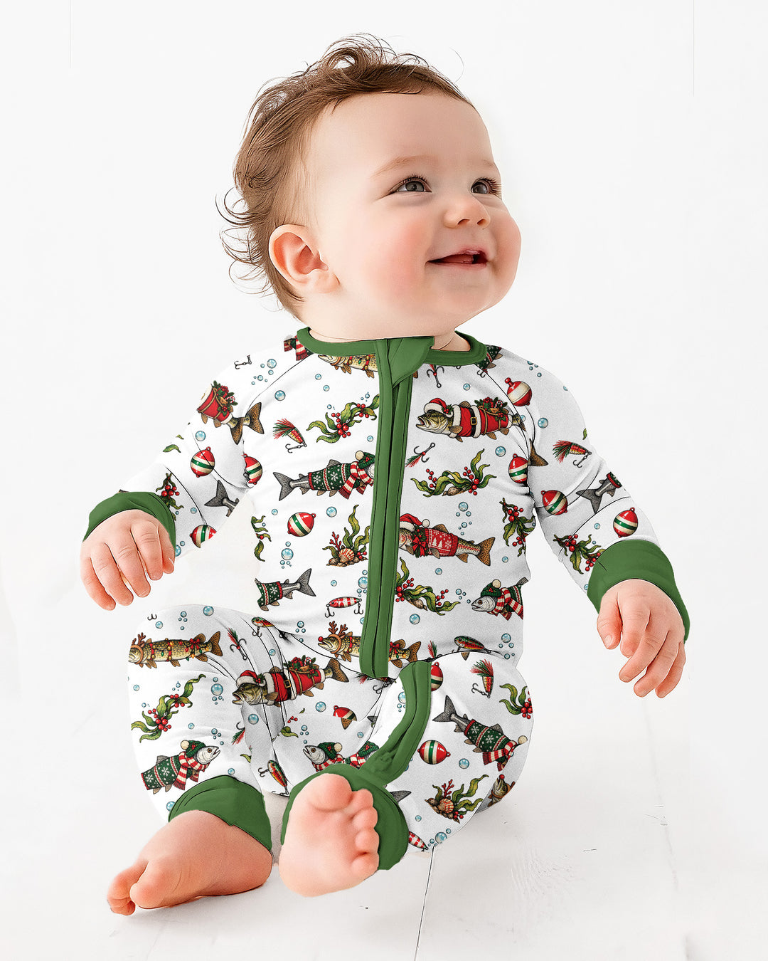 Christmas Trout Fishing Bamboo Convertible Zippy