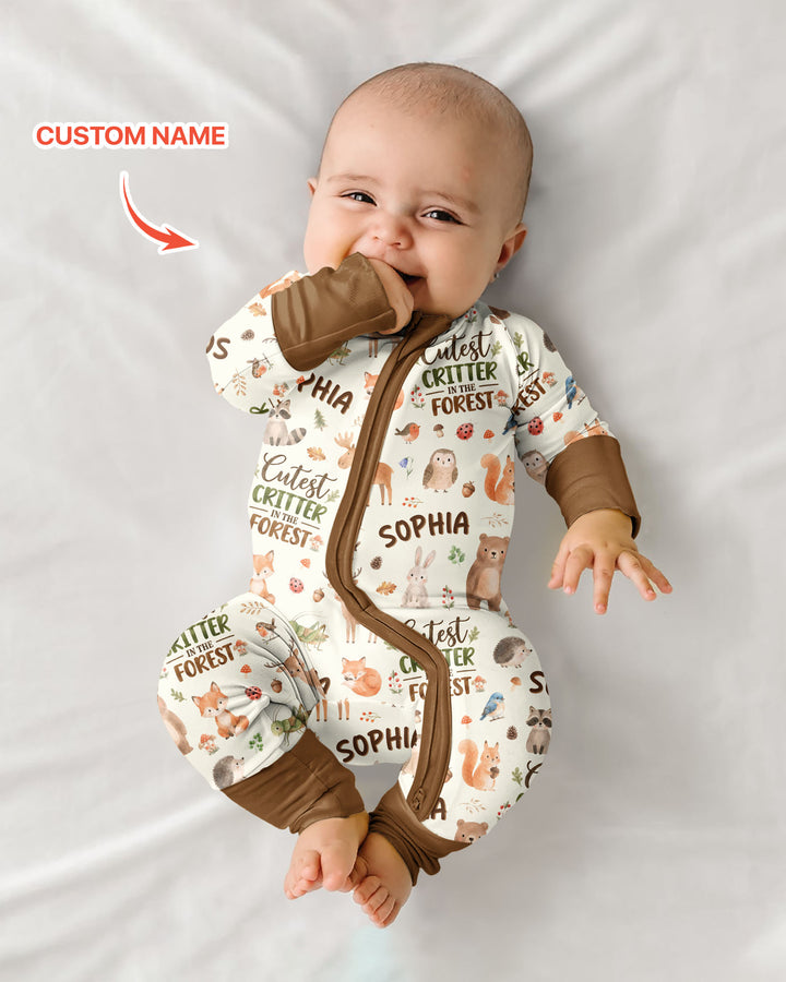 Custom Name Cutest Critter In The Forest Bamboo Convertible Zippy