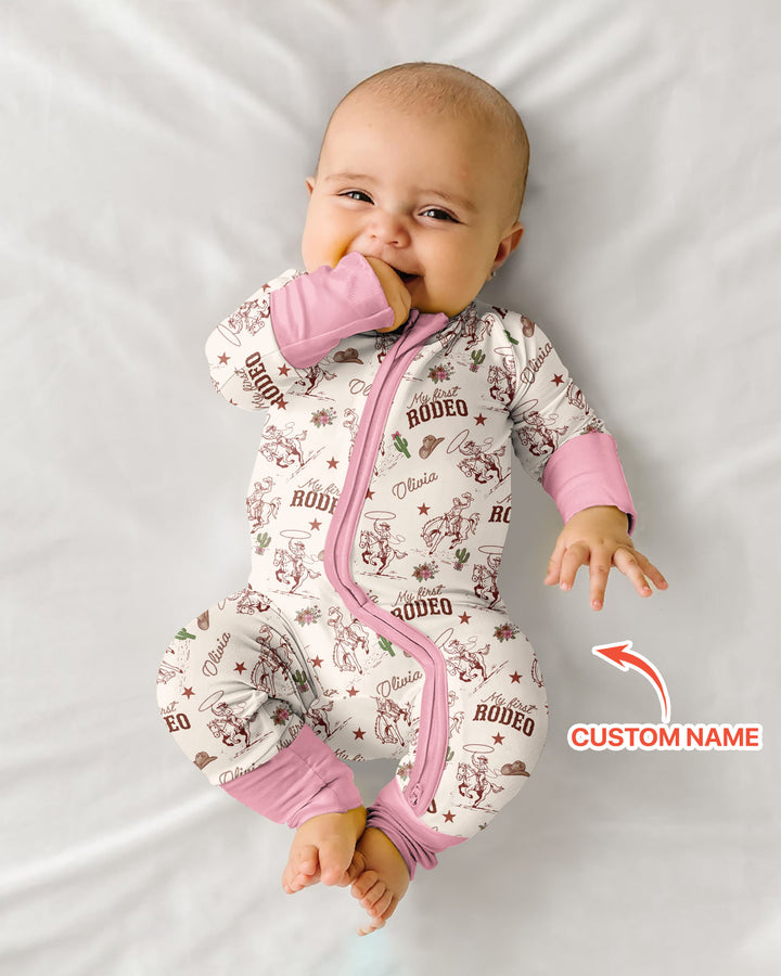 Custom Name First Rodeo Family Matching Bamboo Convertible Zippy