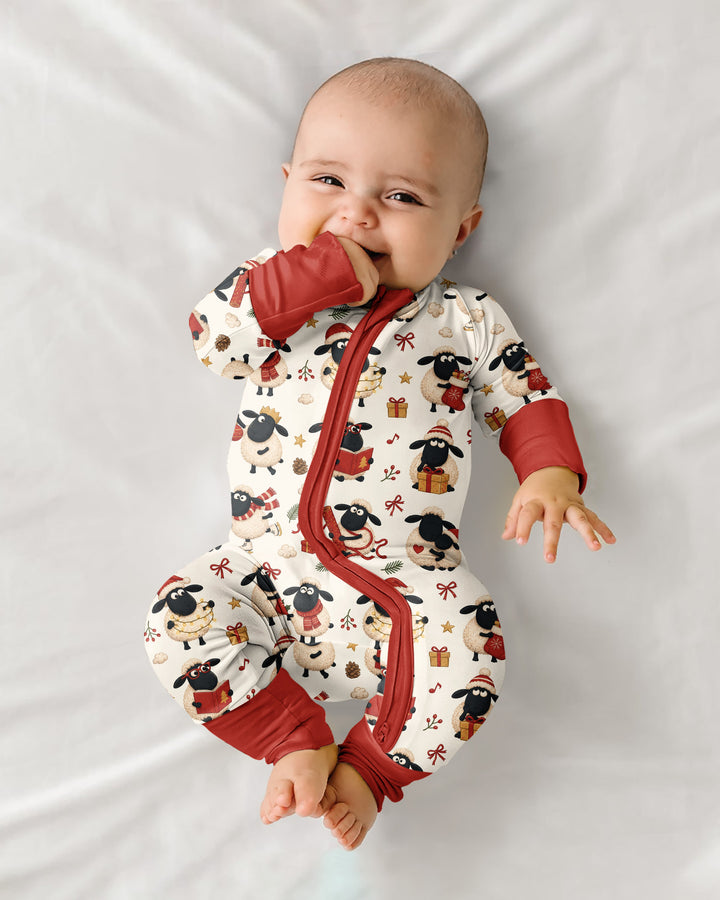Festive Holiday Sheep Bamboo Convertible Zippy