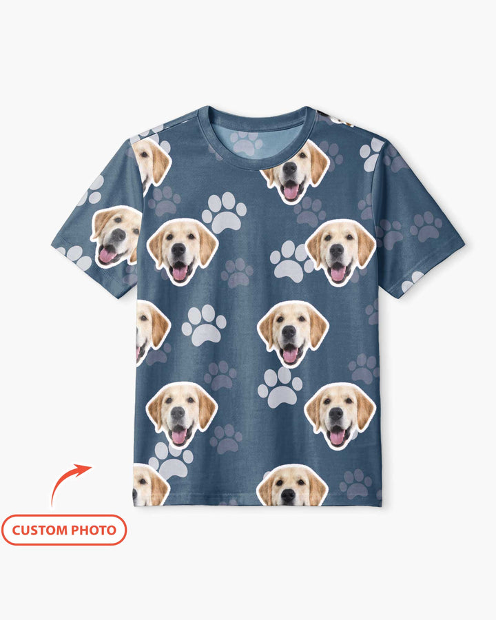 Personalized Dog & Cat Photo Bamboo Men Short Sleeve Short Pajama Set