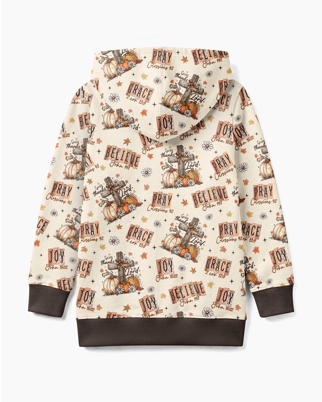 Floral Fall Give Thanks To The Lord Bamboo Zip Hoodie