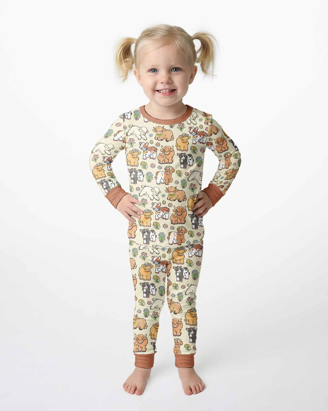 Little Highland Friends Bamboo Two Piece Long Sleeve Pajama Set