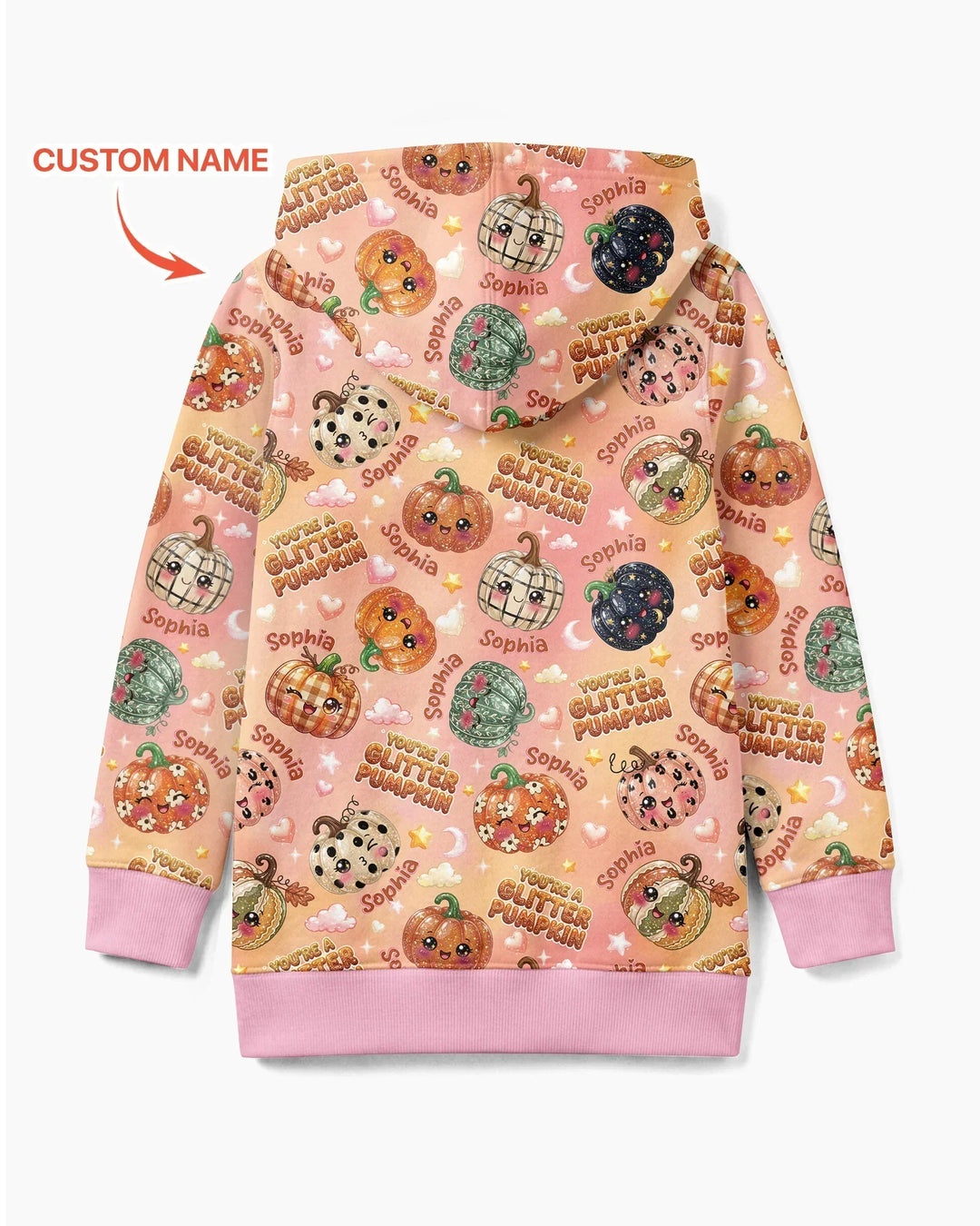 Custom Name You're A Glitter Pumpkin Bamboo Zip Hoodie