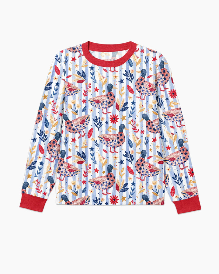 Patriotic Mallard Duck Bamboo Men's Pajama Set