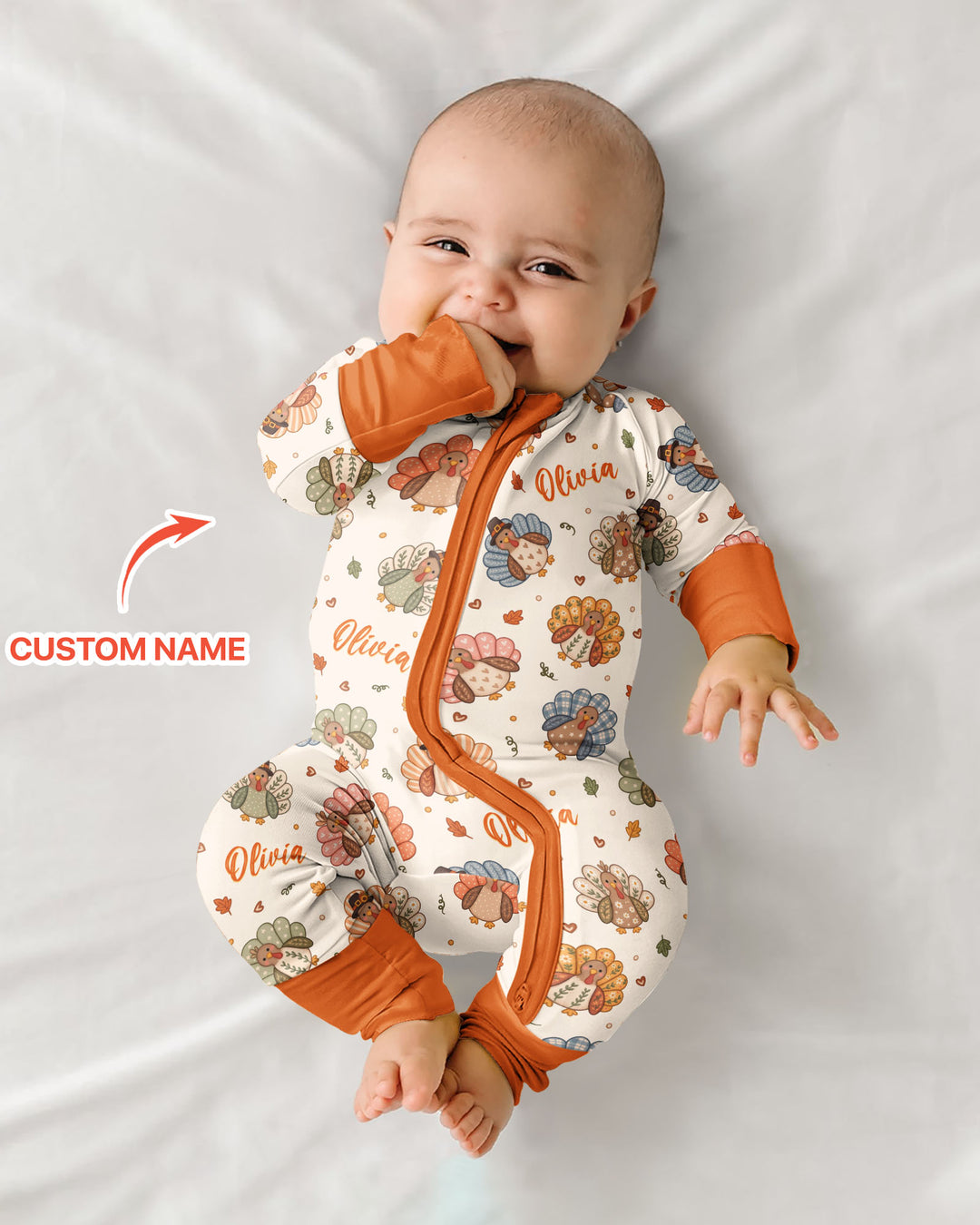 Custom Name Boho Turkey Bamboo Convertible Zippy
