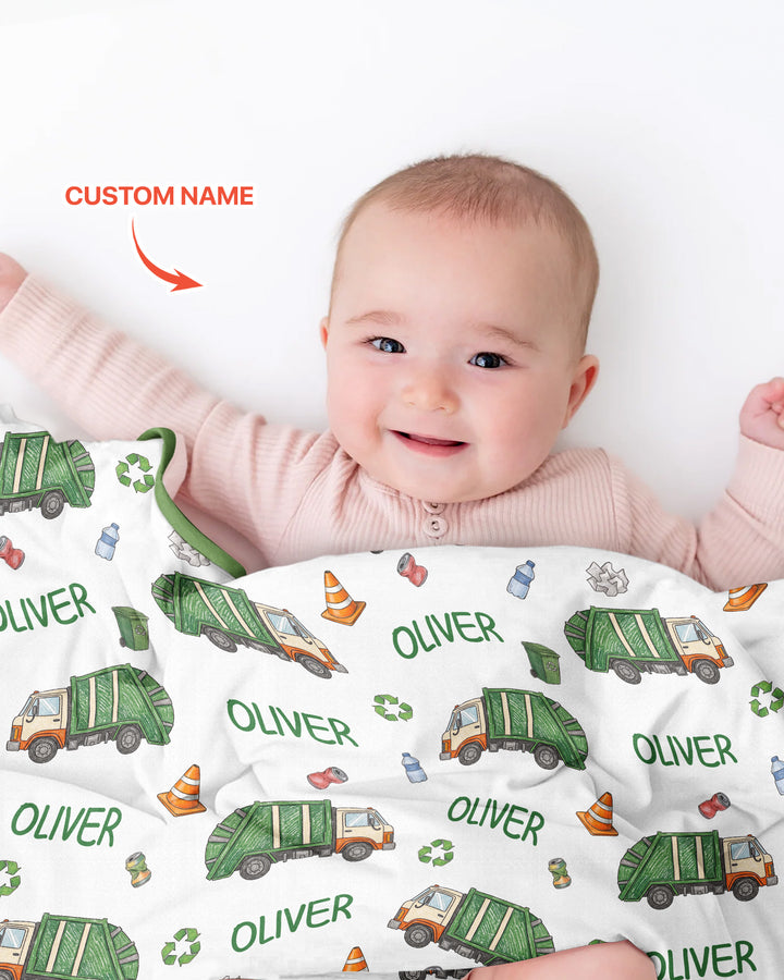 Custom Name Garbage Day Bamboo Blanket