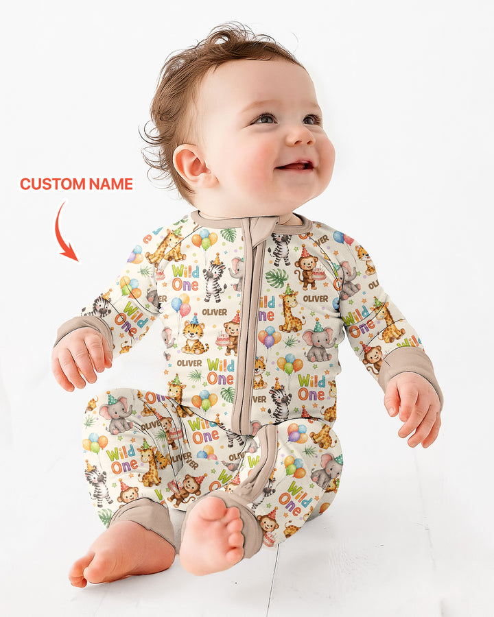 Custom Name 1st Birthday Wild One Bamboo Convertible Zippy