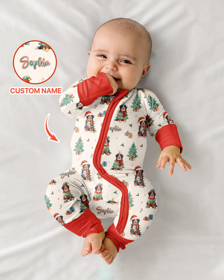 Christmas Bernese Mountain Dog Family Matching Bamboo Convertible Zippy