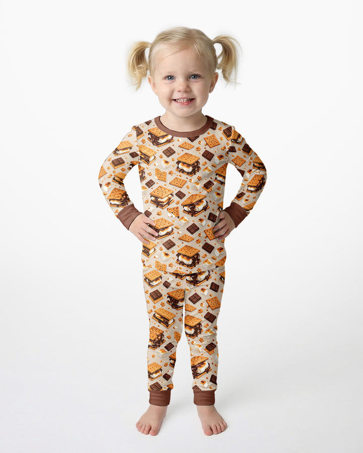 Cute Smore Bamboo Two Piece Long Sleeve Pajama Set
