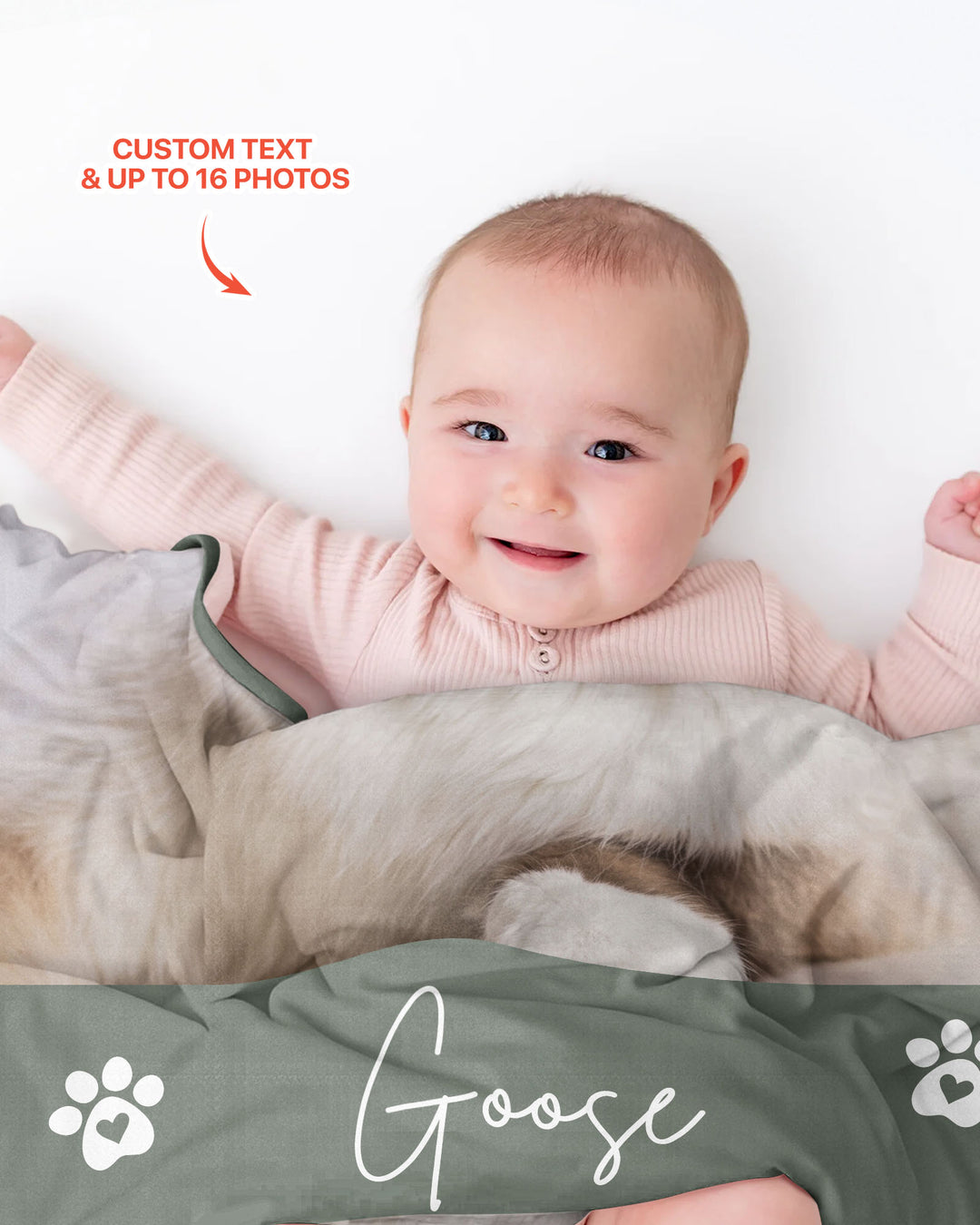 Custom Pet Photo Collage Bamboo Blanket