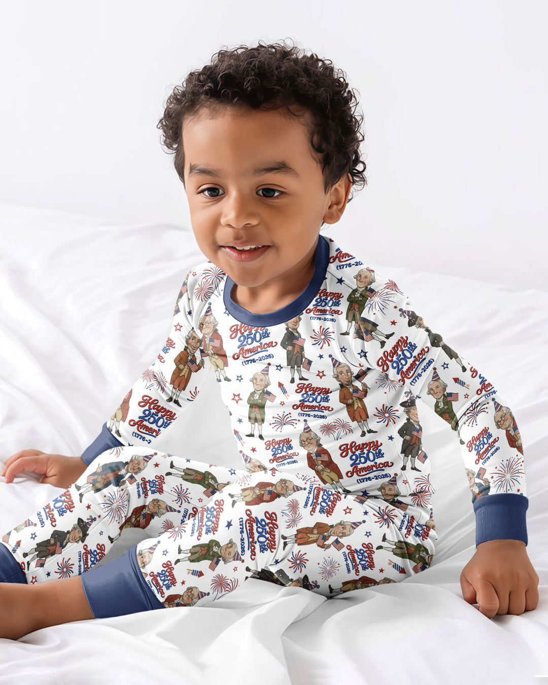 Party Like It's 1776 Family Matching Bamboo Two Piece Long Sleeve Pajama Set
