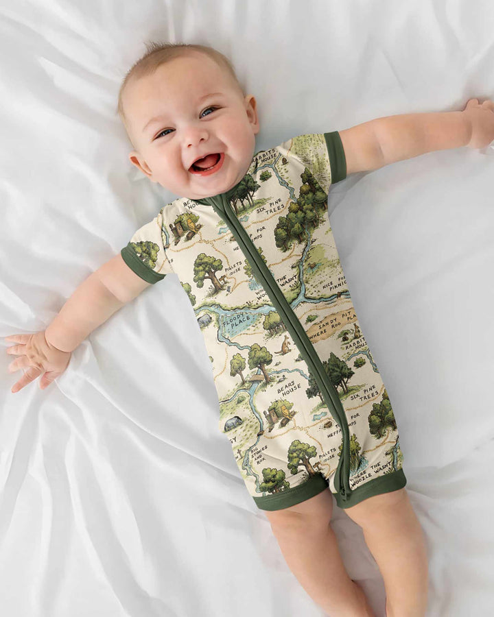 Classic Bear Maps Bamboo Shorty Zippy