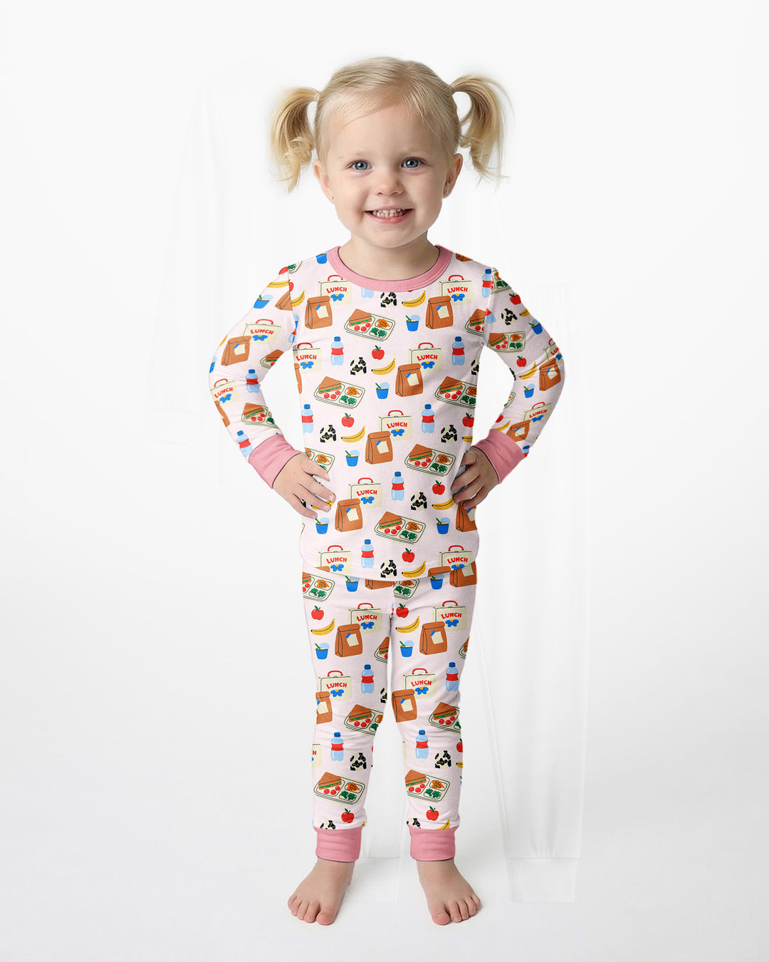 Happy School Lunch Bamboo Two Piece Long Sleeve Pajama Set