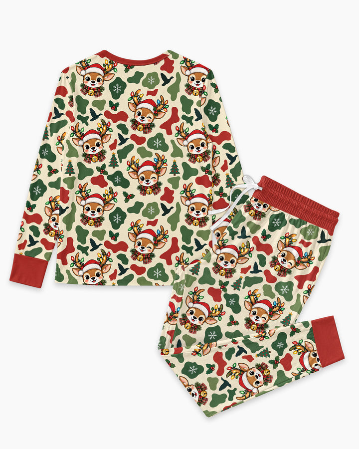 Christmas Deer Hunting Camo Bamboo Women Pajama Set