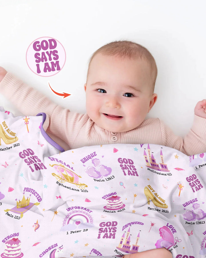 God Says I Am Girl Bamboo Blanket