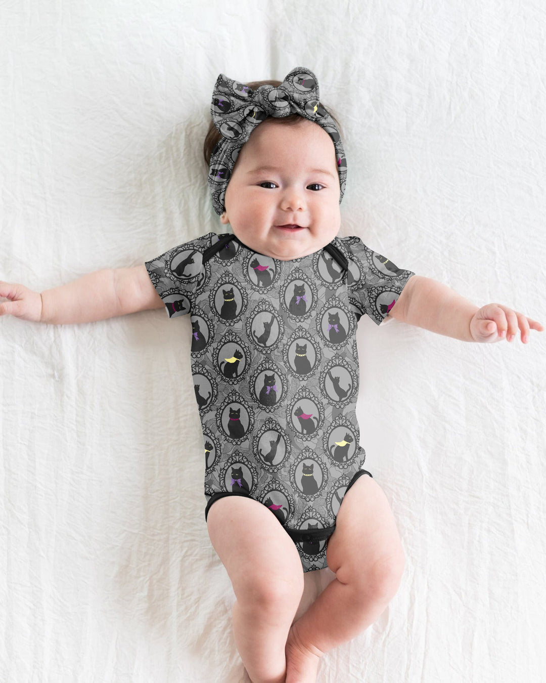 Midnight Cat Parade Bamboo Bodysuit