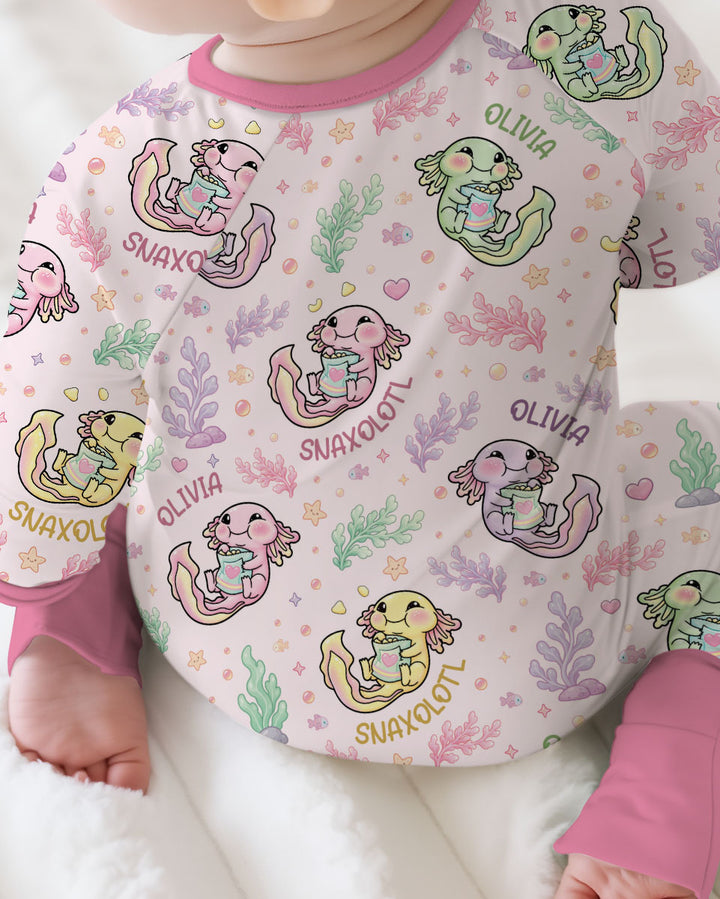 Snaxolotl Custom Name Bamboo Convertible Zippy