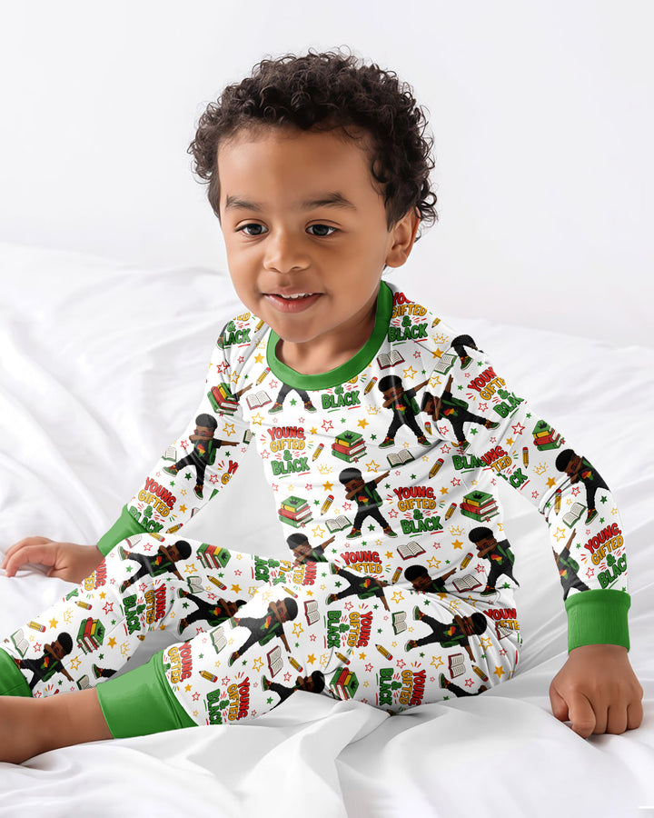 Black Boy Young Gifted & Black Bamboo Two Piece Long Sleeve Pajama Set