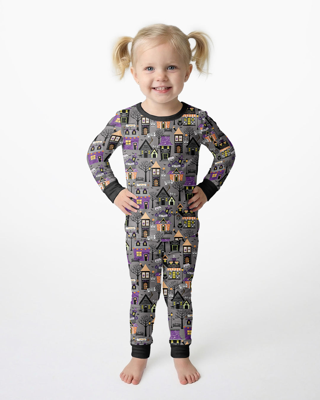 Halloween Hometown Bamboo Two Piece Long Sleeve Pajama Set