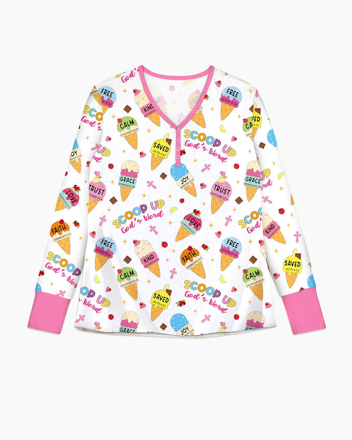 Ice Cream Summer Christian  Bamboo Women Pajama Set