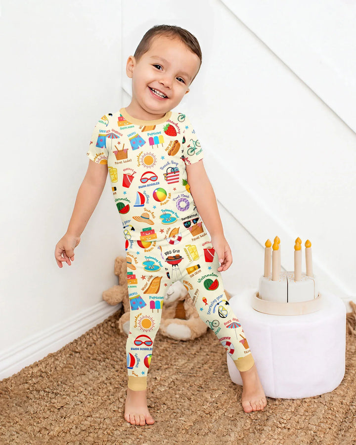 Love Summer Bamboo Two Piece Short Sleeve Pajama Set