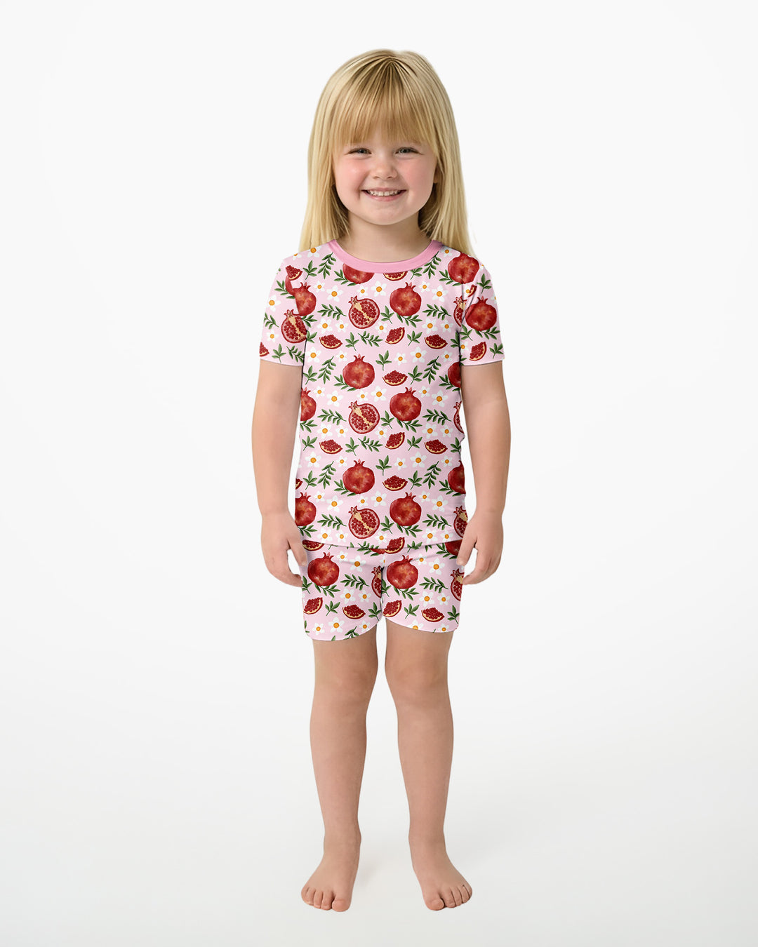 Pomegranate Garden Joy Family Matching Bamboo Two Piece Short Sleeve Shorts Pajama Set