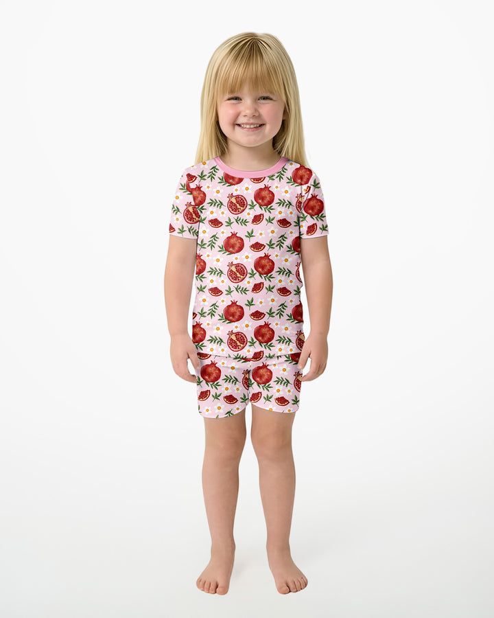 Pomegranate Garden Joy Family Matching Bamboo Two Piece Short Sleeve Shorts Pajama Set