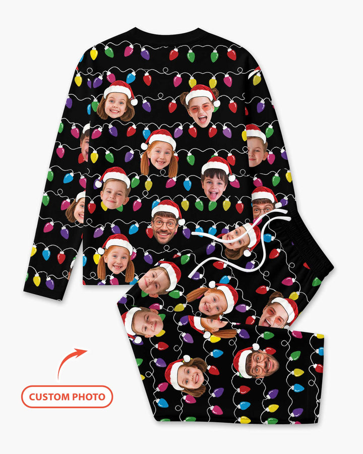 Custom Face Christmas Family Silly Xmas Leds Bamboo Men's Pajama Set