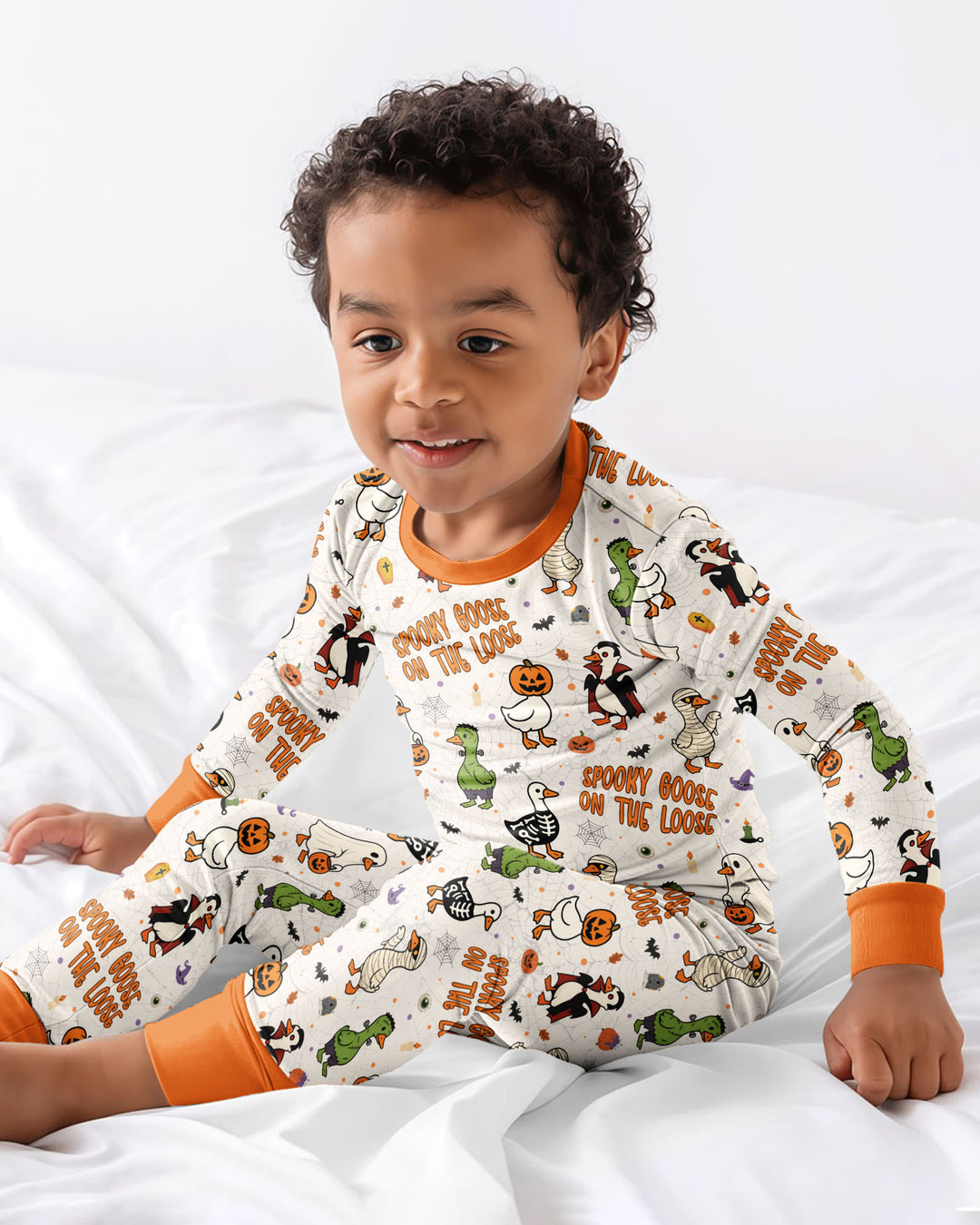 Spooky Goose on the Loose Bamboo Two Piece Long Sleeve Pajama Set