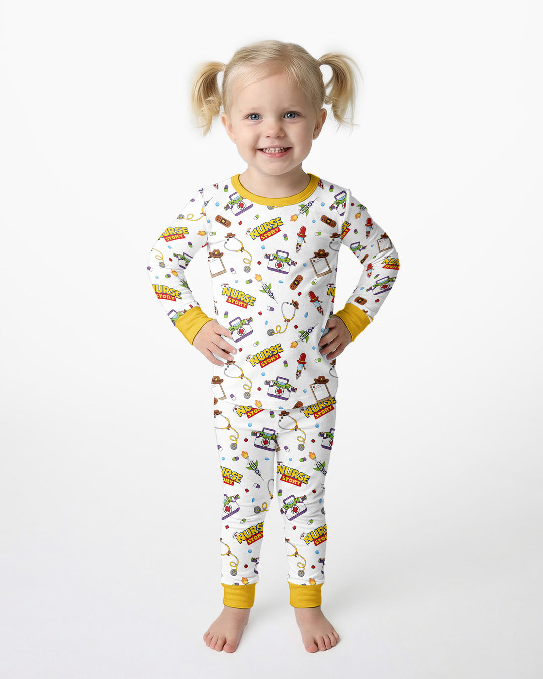 Nurse Story Bamboo Two Piece Long Sleeve Pajama Set